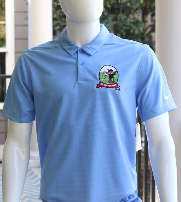 Kilted Squirrel Nike Dry Essential Solid Golf Polo blue