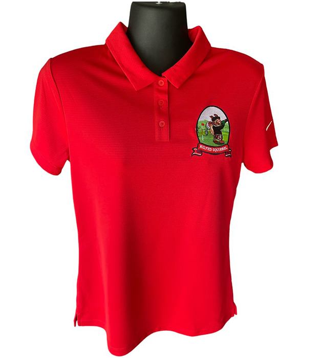 Kilted Squirrel Nike Ladies Dry Essential Solid Golf Polo red