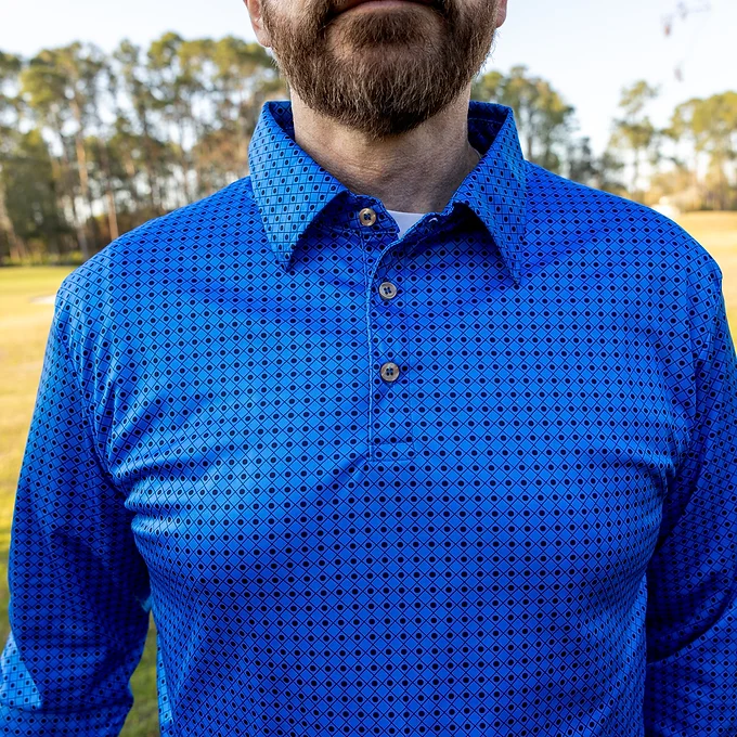 The Wild Blue Yonder Mens Long Sleeve Polo - Image 8