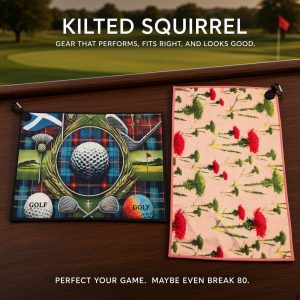 Kilted Squirrel Magnetic Golf Towel